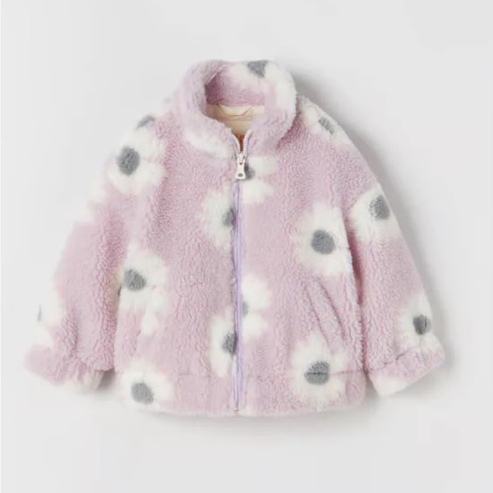Zara Floral Toddler Fleece Floral Jacket